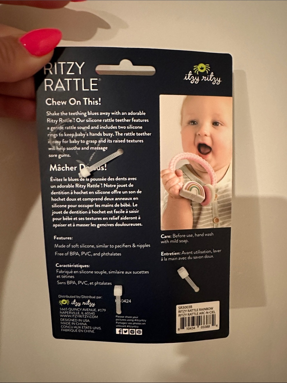 Itzy Ritzy Pink Rainbow Ritzy Rattle Teether - Picture 2 of 2